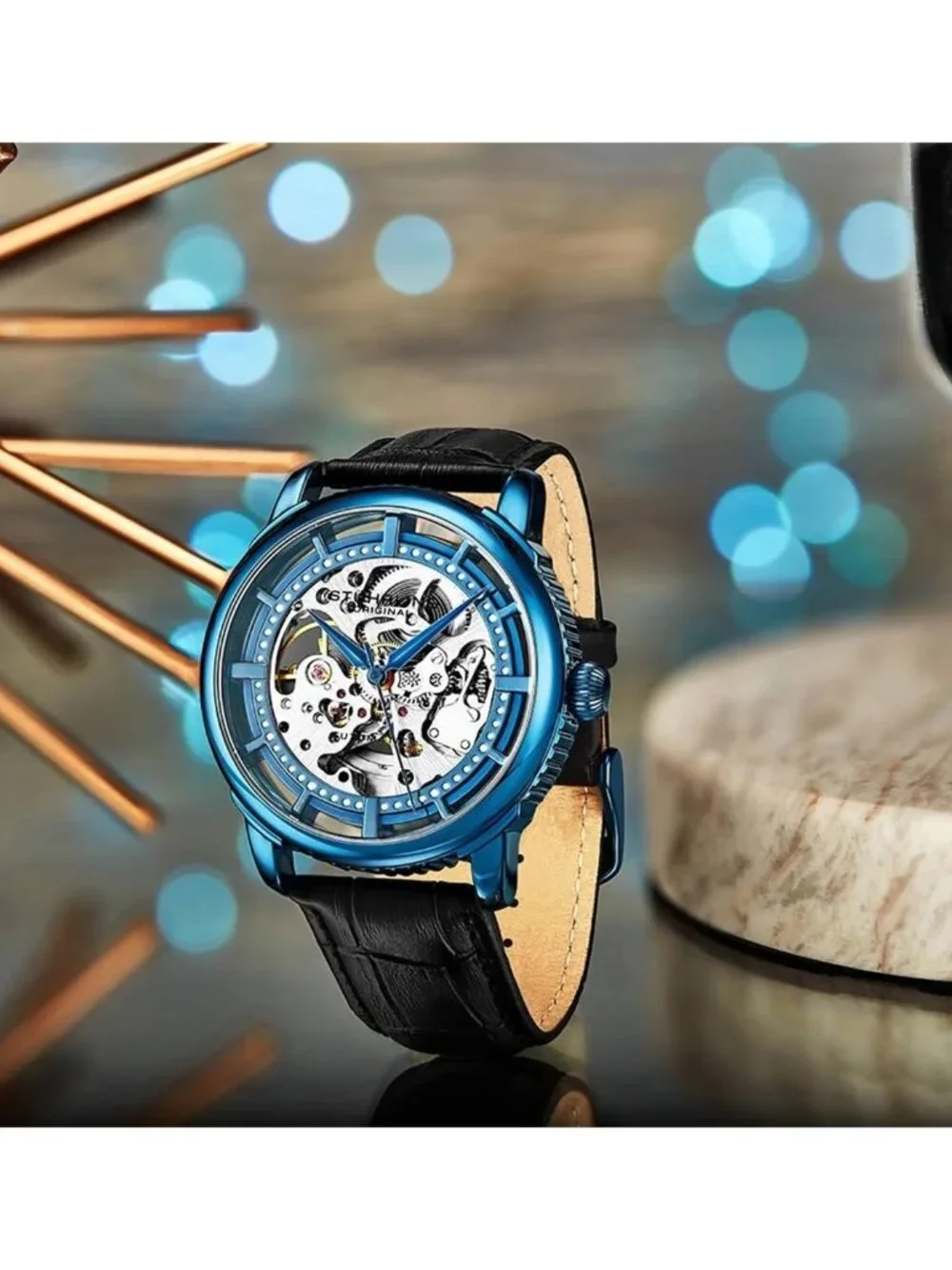NWT Stuhrling Original Legacy Automatic Blue Dial Men's Watch